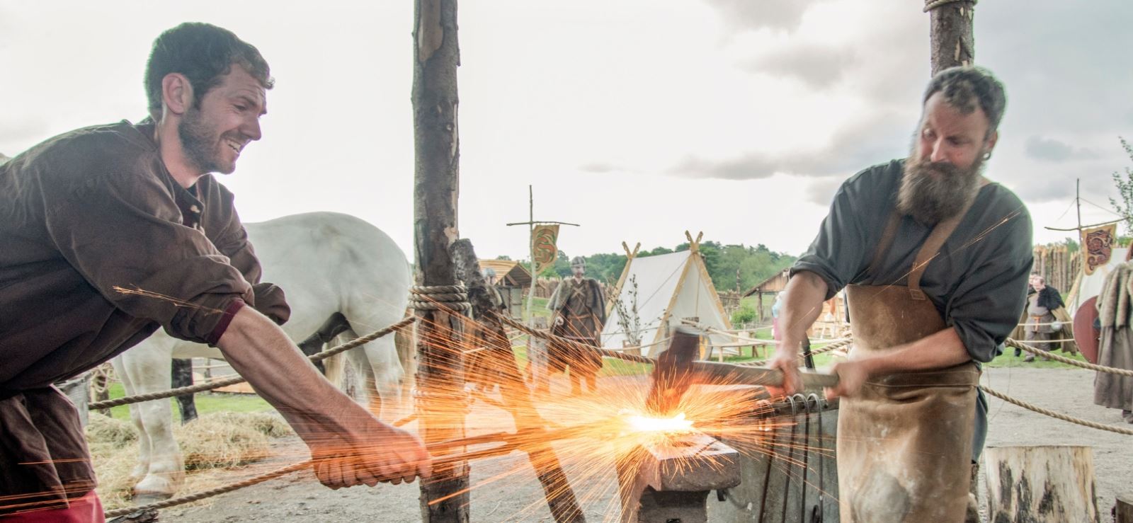 Blacksmiths forge in the viking village