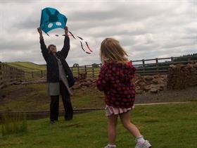 Flying kites at Killhope