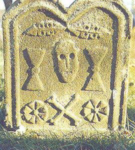 Early gravestone in Escomb Churchyard