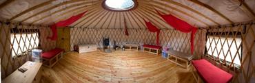 Inside the Yurt at Killhope