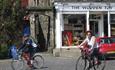 stopping for tea on the bike tour