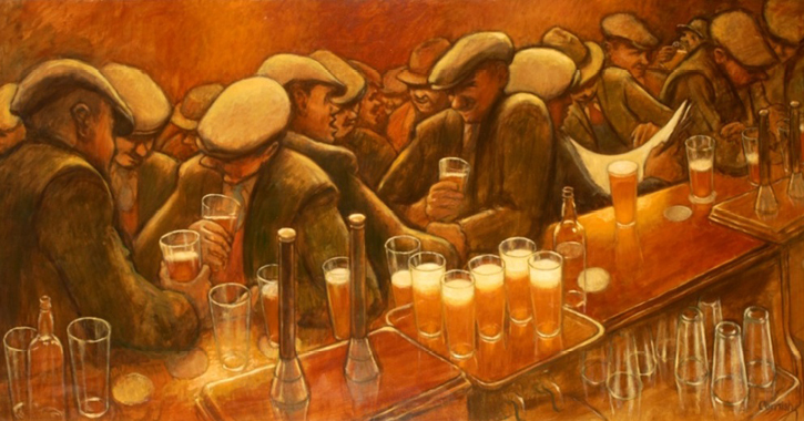 The Busy Bar by Norman Cornish