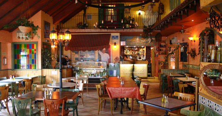 Interior of Portofino restaurant in Hartlepool