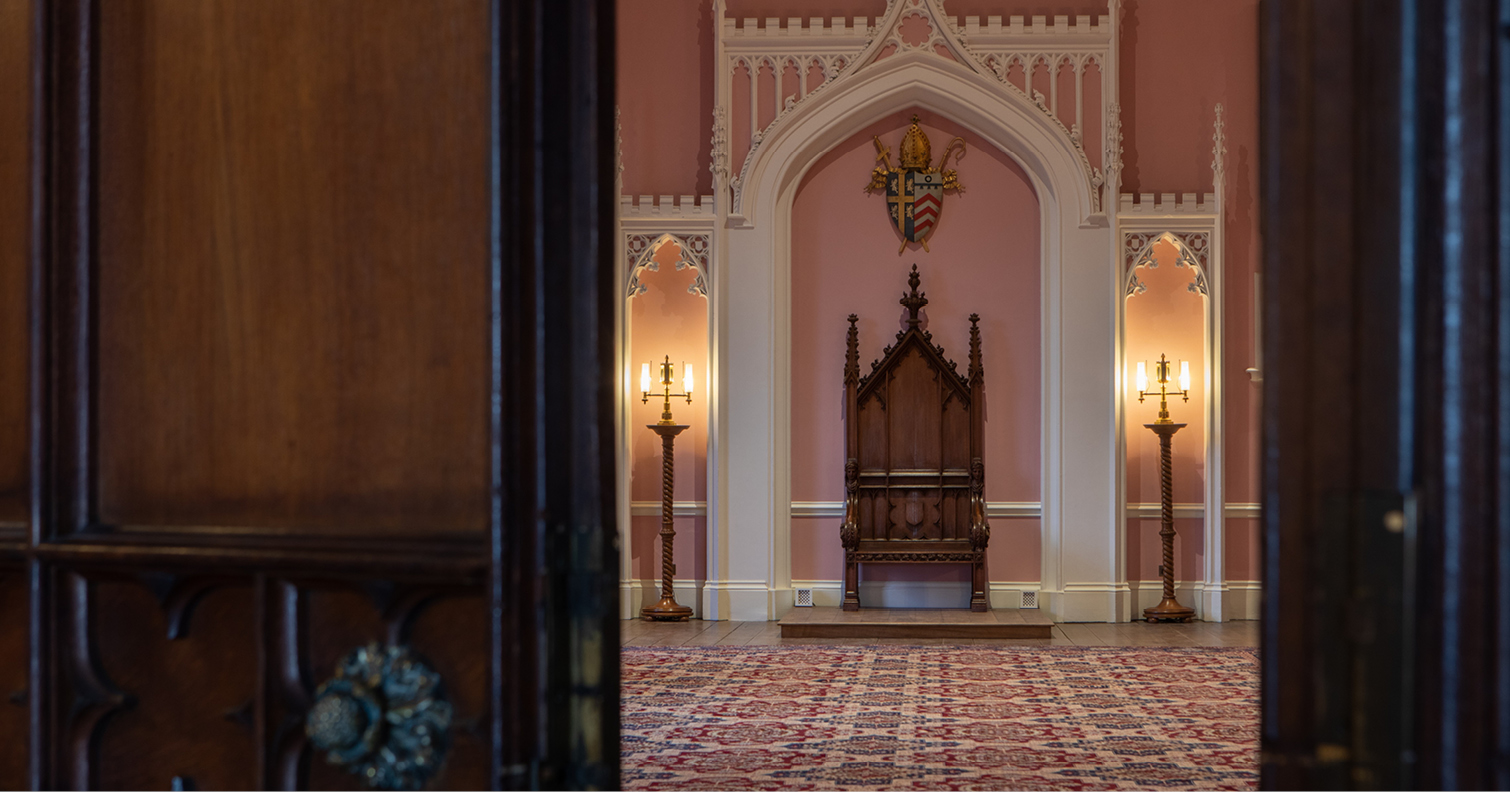 View of the throne room inside Auckland Castle, Bishop Auckland