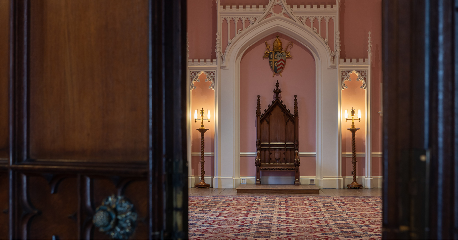 View of the throne room inside Auckland Castle, Bishop Auckland