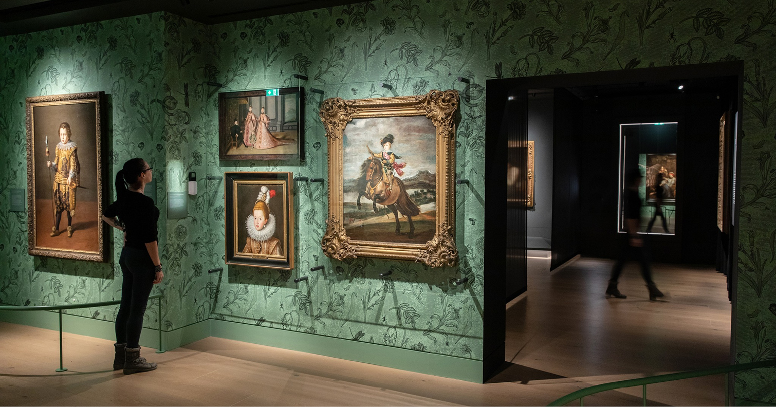 visitors admiring the artwork inside The Spanish Gallery, Bishop Auckland