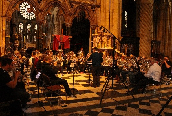 Spennymoor and Ferryhill Colliery Brass Bands play live on opening night