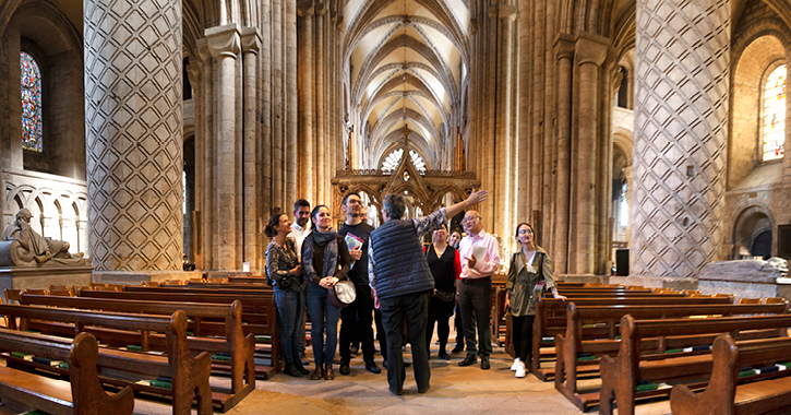Tour Group inside Durham Cathedral
