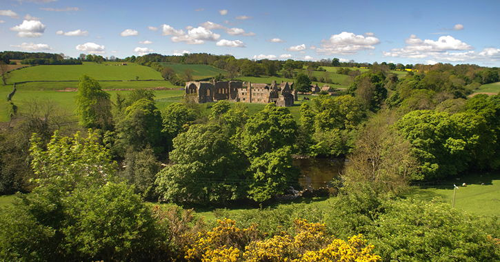 view of egglestone abbey on outskirts of Barnard Castle