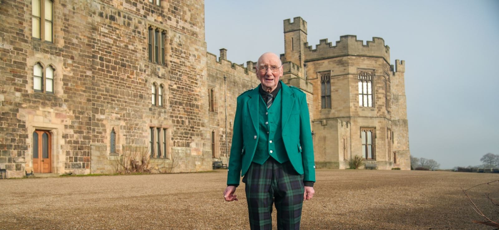 Jimmy outside of Raby Castle