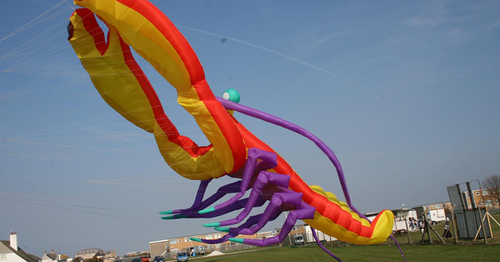 Balloons inDurham kite flying