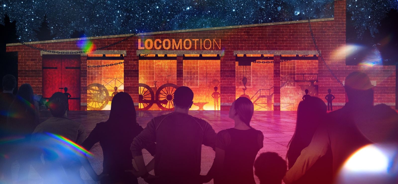 People at Lumiere looking at an art installation