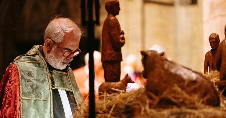 blessing of the crib and lighting of the Christmas Tree service at Durham Cathedral