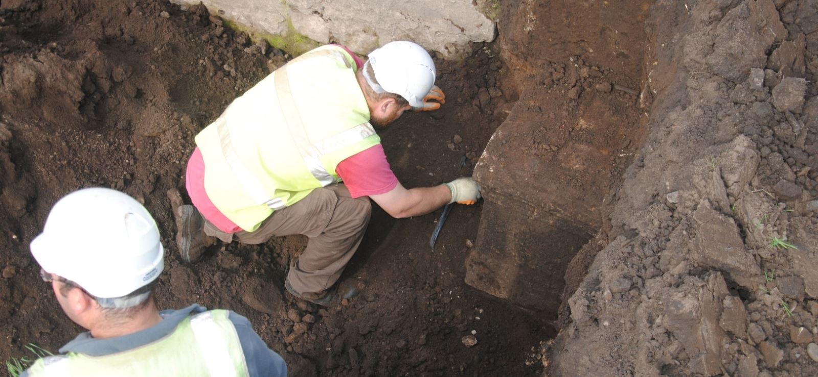 A man digging in the ground