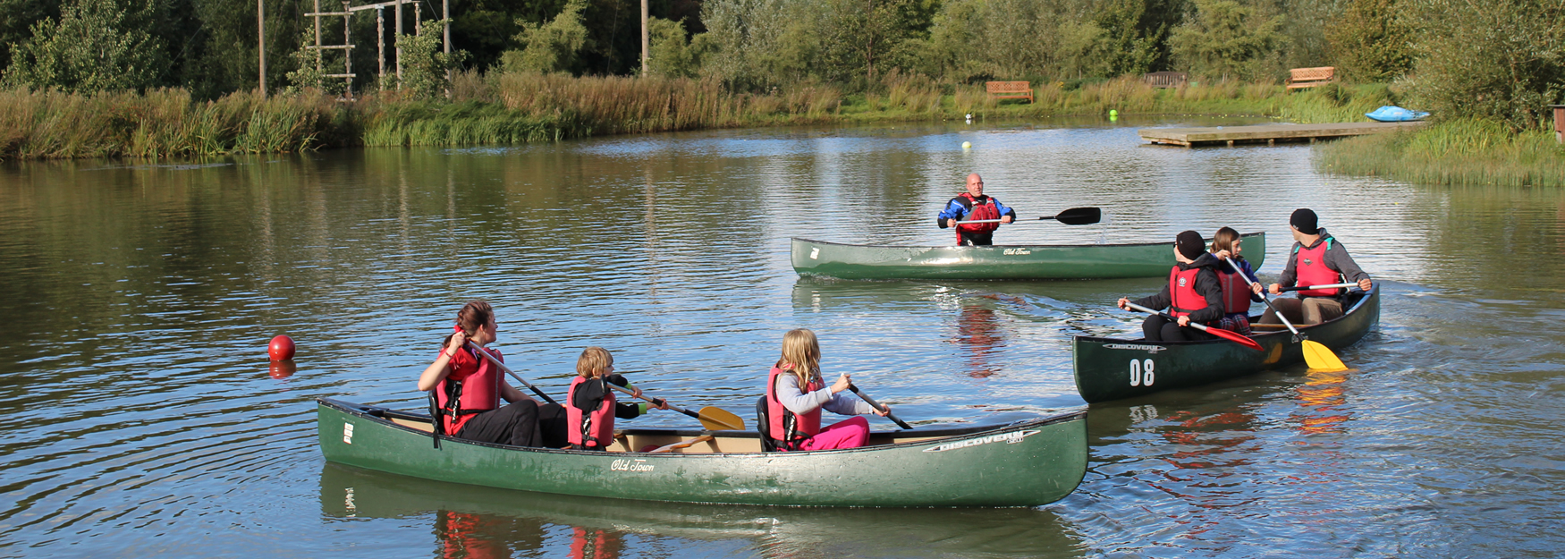 family enjoying water sports at the TCR Hub, Barnard Castle