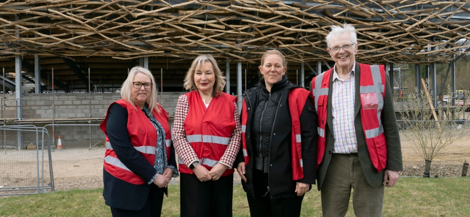 Patrcia Yates, Chief Executive Officer of VisitBritain/VisitEngland, enjoys a behind the scenes tour of the exciting new development - Kynren: the Storied Lands. L-R: Michelle Gorman, managing director of Visit County Durham; Patricia Yates, CEO of VisitBritain/VisitEngland; Anna Warnecke, CEO of Kynren; Jonathan Ruffer, founder of The Auckland Project.