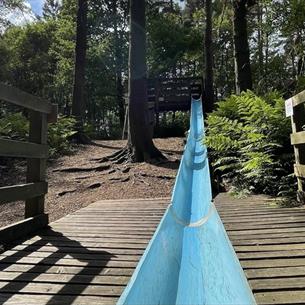 Blue slide at Broom House Forest Adventure. 