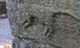 Beast of Binchester carving of a headless animal which has survived on one of the foundation stones at the fort.