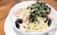Pasta with mussels and prawns at Thomas Wright House Restaurant