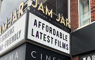 External sign Jam Jar Cinema and Lounge
