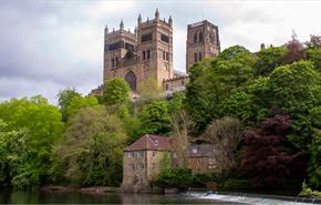 view of Durham Cathedral from River Wear